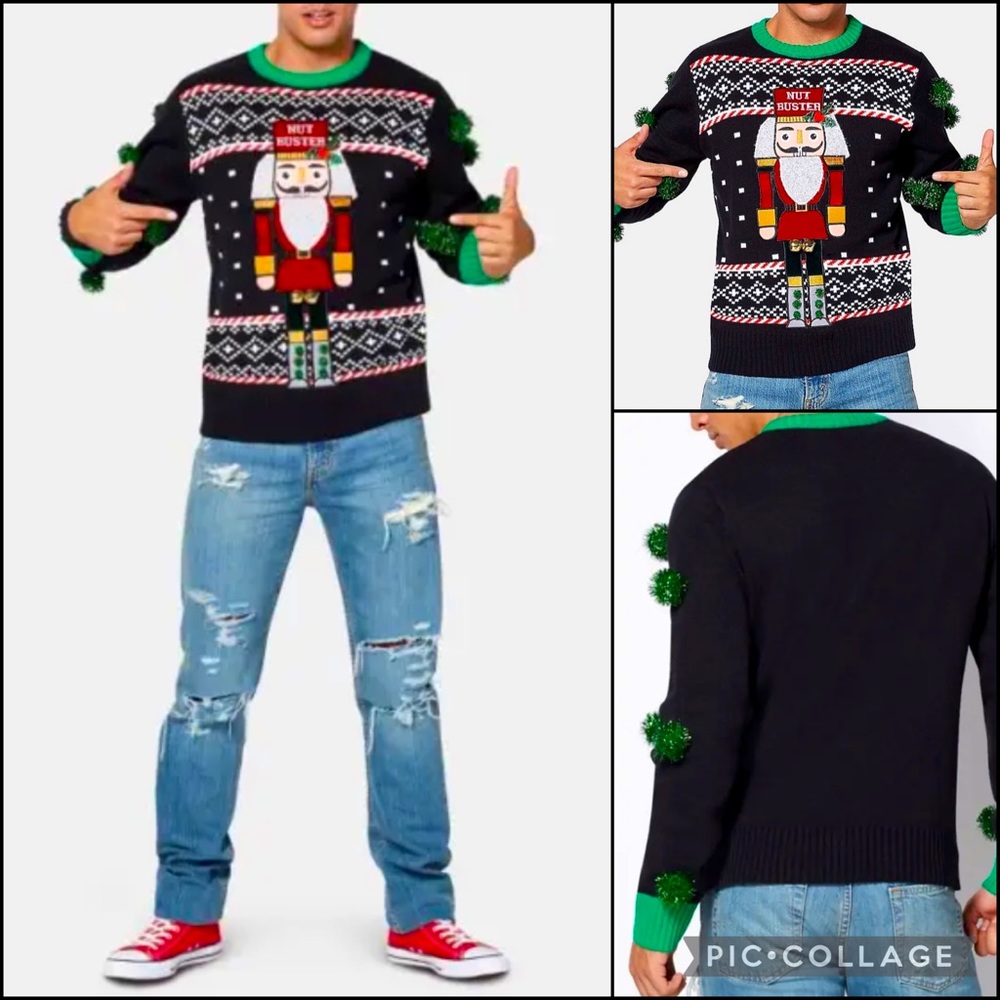 Ugly Xmas Nut Buster Nutcracker Crewneck Sweater Unisex Christmas